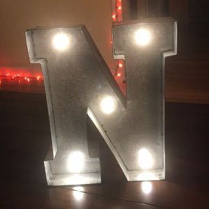 HOBBY LOBBY GALVANIZED METAL MARQUEE LETTER “N”